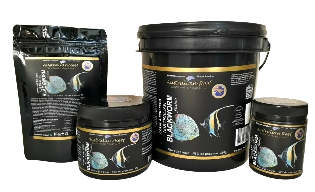 CORAL & FISH FEED AUSTRALIAN BLACKWORM FLAKES 15G POTE — imagem oficial do fabricante