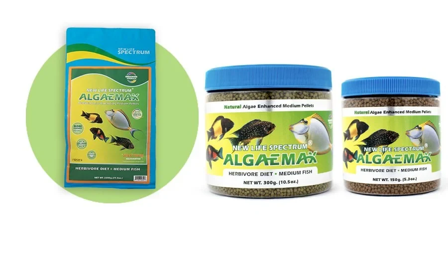 NLS ALGAEMAX Medium pellets (2mm-2,5mm) 150 gramas — imagem oficial do fabricante
